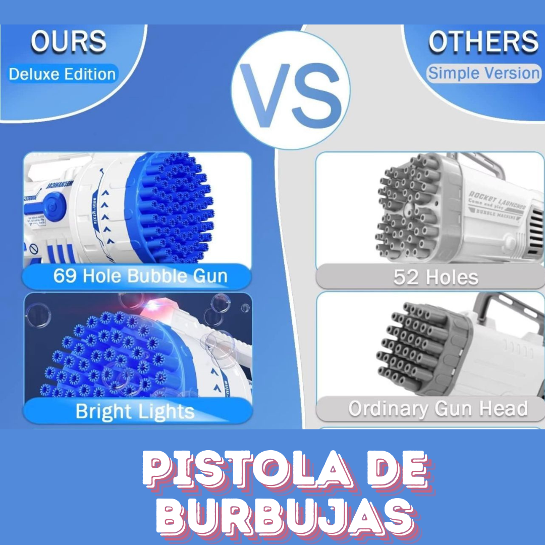 pistola de burbujas 69 hoyos